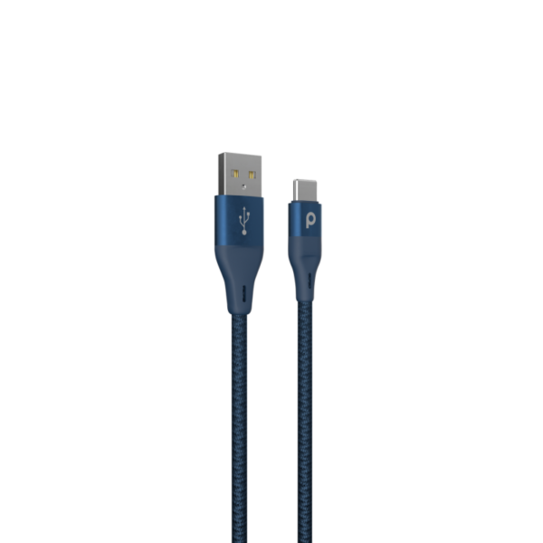 بوردو مضفر USB-A إلى Type-C (3 أمبير 1.2 متر) لون أزرق